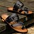 cheap Men&#039;s Sandals-Men&#039;s Flat Heel Nappa Leather T-Strap / Comfort Spring / Summer / Fall Brown / Black / Athletic / Casual / Outdoor