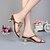 cheap Women&#039;s Sandals-Women&#039;s Shoes Leather Chunky Heel Heels Sandals / Slippers Party &amp; Evening / Dress / Casual Blue / Champagne