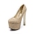 ieftine Pantofi de Mireasă-Pentru femei Toc Îndesat Nuntă Rochie Party &amp; Seară Sclipici Strălucitor Materiale Personalizate Vară Auriu / Argintiu