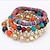 preiswerte Armbänder-Perlenarmband Perlenbesetzt Mehrlagig Stapel Regenbogen damas Einzigartiges Design Retro Party Geflochten / Schnur Leder Armband Schmuck Weiß / Regenbogen Für Party Geschenk Valentinstag / Harz