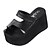 cheap Women&#039;s Sandals-Women&#039;s Shoes Leatherette Spring / Summer Comfort Wedge Heel Zipper White / Black