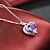 cheap Necklaces-Women&#039;s Crystal Amethyst Pendant Necklace Simulated Heart Love Ladies Fashion Sterling Silver Zircon Rhinestone Purple Necklace Jewelry For Party Casual Daily