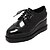 cheap Women&#039;s Oxfords-Women&#039;s Shoes Patent Leather Wedge Heel Wedges / Platform / Round Toe Oxfords Casual Black