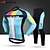 cheap Men&#039;s Clothing Sets-Acacia Men&#039;s Long Sleeve Cycling Jersey with Tights - Bule / Black Geometic Bike Tights, Breathable, Quick Dry, Reflective Strips, Back Pocket Spandex, Elastane, Silicon Geometic / High Elasticity