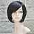 Χαμηλού Κόστους Περούκες από Ανθρώπινη Τρίχα Χωρίς Κάλυμμα-Φυσικά μαλλιά Περούκα Ίσιο Ίσια Μηχανοποίητο Μαύρο Σκούρο Καφέ 8 Ίντσες