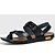 cheap Men&#039;s Sandals-Men&#039;s Flat Heel Nappa Leather T-Strap / Comfort Spring / Summer / Fall Brown / Black / Athletic / Casual / Outdoor