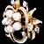 ieftine Broșe la Modă-Pentru femei Broșe Floare femei Petrecere Birou Casual Modă Perle Zirconiu Cubic Broșă Bijuterii Auriu Argintiu Pentru Nuntă Petrecere Ocazie specială Aniversare Zi de Naștere Mascaradă