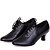זול נעלי סווינג-בגדי ריקוד נשים נעליים מודרניות עקבים עקב עבה עור אבזם שחור / נעליי ריקוד סווינג