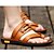 cheap Men&#039;s Sandals-Men&#039;s Flat Heel Nappa Leather T-Strap / Comfort Spring / Summer / Fall Brown / Black / Athletic / Casual / Outdoor