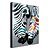 cheap Animal Paintings-Oil Painting Lovers of Two Zebras by Knife Hand Painted Canvas with Stretched Framed Ready to Hang