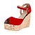 abordables Sandales femme-Femme Fille Chaussures Similicuir Eté Talon Compensé Pour Mariage Soirée &amp; Evénement Noir Rouge Bleu