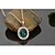 cheap Necklaces-Sapphire Crystal Pendant Necklace Solitaire Oval Cut Drop Ladies Vintage Party Work 18K Gold Plated Alloy Green Purple Red Blue Necklace Jewelry 1pc For Wedding Masquerade Engagement Party Prom