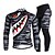 voordelige Herenkleding sets-Nuckily Heren Lange mouw Wielrenshirt met strakke wielrenbroek Grijs Groen Fietsen Sportoutfits Winddicht Ademend Sneldrogend Ultra-Violetbestendig Reflecterende strips Sport Polyester Lycra Shark