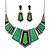 cheap Jewelry Sets-Antique Silver Colorful Enamel Geometric Jewelry Sets