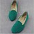 abordables Chaussures sans lacet et mocassins femme-Femme Mocassins de confort Laine synthétique Eté Talon Plat Vert clair / Bleu royal / Bourgogne