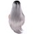 preiswerte Synthetische Perücken mit Spitze-Synthetische Lace Front Perücken Glatt Grau Damen Spitzenfront Synthetische Haare