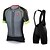 abordables Conjuntos de ropa para hombre-KEIYUEM Hombre Manga Corta Maillot de Ciclismo con Shorts Bib Negro Blanco Verde Bicicleta Medias / Mallas Largas Trajes de Yoga Impermeable Resistente al Viento Almohadilla 3D Deportes Ropa