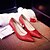 זול נעלי עקב לנשים-נשים בנות נעליים דמוי עור אביב קיץ סתיו עקב סטילטו עבור חתונה מסיבה וערב כסף אדום מוזהב