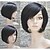 cheap Human Hair Capless Wigs-Human Hair Wig Straight Straight Machine Made Natural Black Dark Brown 8 inch