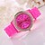 cheap Fashion Watches-Women&#039;s Fashion Watch Casual Watch Quartz Rubber Band Sparkle Black White Blue Red Orange Brown Green Pink