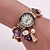 cheap Bracelet Watches-Women&#039;s Fashion Watch Bracelet Watch Quartz Plastic Band Sparkle Pearls Black Red Green Grey Purple