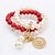 cheap Bracelets-Women&#039;s European Style Fashion Imitation Pearl Beaded Round Pendant Multilayer Charm Bracelets