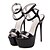 זול סנדלי נשים-נשים נעליים עור פטנט קיץ עקב סטילטו פלטפורמה עבור שמלה מסיבה וערב לבן שחור אדום