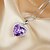 cheap Necklaces-Women&#039;s Crystal Amethyst Pendant Necklace Simulated Heart Love Ladies Fashion Sterling Silver Zircon Rhinestone Purple Necklace Jewelry For Party Casual Daily