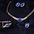 cheap Jewelry Sets-Sapphire Crystal Tassel Oval Cut Jewelry Set 18K Gold Plated, Rhinestone, Imitation Diamond Ladies, Luxury, Party, Link / Chain, Bangle, Fashion Include Adjustable Ring Red / Blue For Party Special