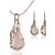 cheap Jewelry Sets-Jewelry Set Stud Earrings For Women&#039;s Cubic Zirconia Party Wedding Special Occasion Rose Gold Synthetic Gemstones Cubic Zirconia Pear Cut Peacock Rose Gold / Pendant Necklace / Anniversary / Birthday