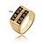 cheap Men&#039;s Jewelry-Retro Men Jewelry Great Wall Pattern Hollow Engraving High-end Gold Plated Copper Men&#039;s Rings with Diamonds