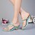cheap Women&#039;s Sandals-Women&#039;s Shoes Leather Chunky Heel Heels Sandals / Slippers Party &amp; Evening / Dress / Casual Blue / Champagne
