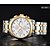 baratos Relógio Automático-Carnival Masculino Relógio de Moda Automático - da corda automáticamente Aço Inoxidável Banda Branco Dourada