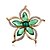 abordables Pin&#039;s et broches-Femme Broche Coupe marquise Fleur Luxe Mode Strass Imitation de diamant Broche Bijoux Vert Pour Soirée Mariage Occasion spéciale Anniversaire Cadeau Quotidien