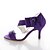 abordables Chaussures de mariée-Femme Chaussures de mariage Mariage Habillé Soirée &amp; Evénement Couleur Pleine Sandales de mariage Eté Noeud Escarpins Bout ouvert Classique Marche Tissu élastique Mocassins Violet