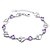 cheap Bracelets-Women&#039;s Chain Bracelet Heart Love Hollow Heart Ladies Sterling Silver Bracelet Jewelry Purple For Wedding / Silver Plated