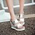 baratos Sandálias de mulher-Mulheres Social Festas &amp; Noite Verão Plataforma Salto Plataforma Chanel Courino Prata Dourado Roxo