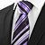 cheap Men&#039;s Accessories-New Striped Purple Black Luxury Men Tie Necktie Wedding Party Holiday Gift #1039