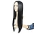お買い得  トレンドの合成ウィッグ-人工毛ウィッグ ナチュラルストレート Kardashian ストレート ミドル部 かつら ロング ブラック 合成 女性用 ブラック