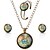 cheap Jewelry Sets-Lureme® Time Gem Series Simple Vintage Style Key and Butterfly Pendant Necklace Stud Earrings Bangle Jewelry Sets