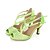 abordables Chaussures de danses latines-Femme Chaussures de danse Tissu élastique Chaussures Latines / Chaussures de Salsa Strass / Ruban / Creuse Sandale / Talon Talon Bobine Personnalisables Noir / Marron / Vert / Utilisation / Cuir