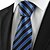 cheap Men&#039;s Accessories-New Striped Blue Black JACQUARD Men Tie Necktie Wedding Party Holiday Gift #1063