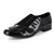 olcso Latin cipők-Férfi Modern Bőrutánzat Lapostalpú Gyakorlat Fűző Lapos Fekete Személyre szabható