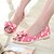 זול סנדלי נשים-נשים נעליים דמוי עור אביב קיץ סתיו עקב נמוך פפיון פרח ל קזו&#039;אל שמלה אדום כחול כחול ים