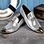 abordables Zapatos Oxford de hombre-Hombre Oxfords Los zapatos de cuero Novedad Zapatos Zapatos De Vestir Británico Boda Fiesta y Noche Cuero Dorado Plata Otoño Primavera