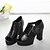 cheap Women&#039;s Sandals-Women&#039;s Shoes Leatherette Chunky Heel Heels / Peep Toe Sandals Outdoor / Office &amp; Career / Casual Black / White