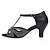 cheap Latin Shoes-Women&#039;s Salsa Shoes Satin Buckle Sandal / Heel Rhinestone / Buckle Customized Heel Customizable Dance Shoes Grey / Black / Blue / Indoor