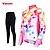 cheap Men&#039;s Clothing Sets-TASDAN Women&#039;s Long Sleeve Cycling Jersey with Tights Blue Pink Solid Color Plus Size Bike Pants / Trousers Jersey Tights Breathable 3D Pad Quick Dry Reflective Strips Back Pocket Winter Sports Solid