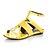 זול סנדלי נשים-נשים נעליים עור אביב קיץ גלדיאטור עקב נמוך עבור קזו&#039;אל שמלה צהוב אדום ירוק