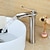 abordables Clásico-Grifo para lavabo de baño - Cascada de níquel cepillado recipiente monomando grifos de baño de un orificio